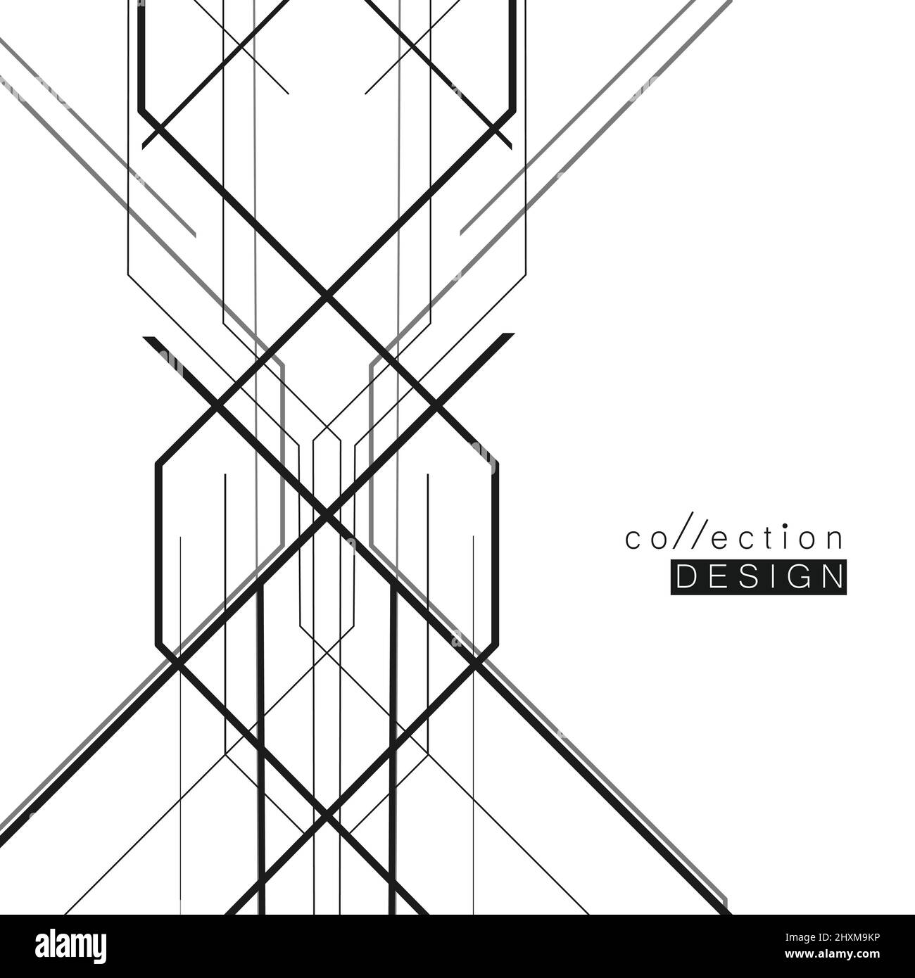 Abstract geometric overlapping lines background Stock Vector Image