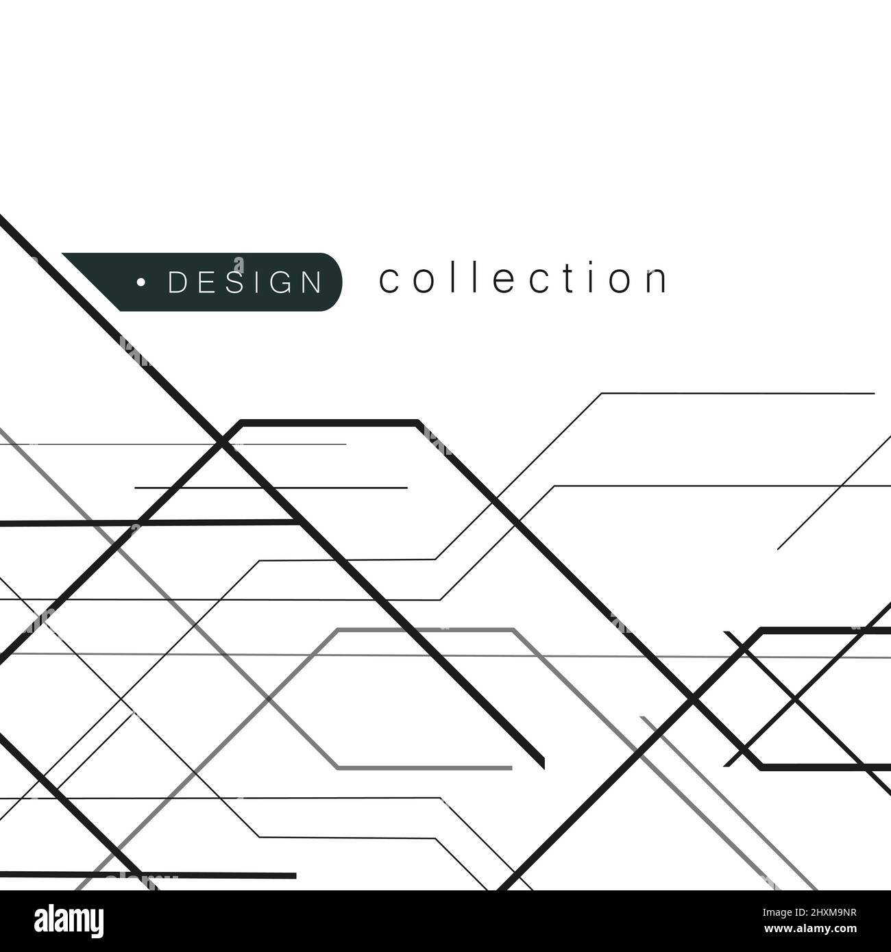 Abstract geometric overlapping lines background Stock Vector Image