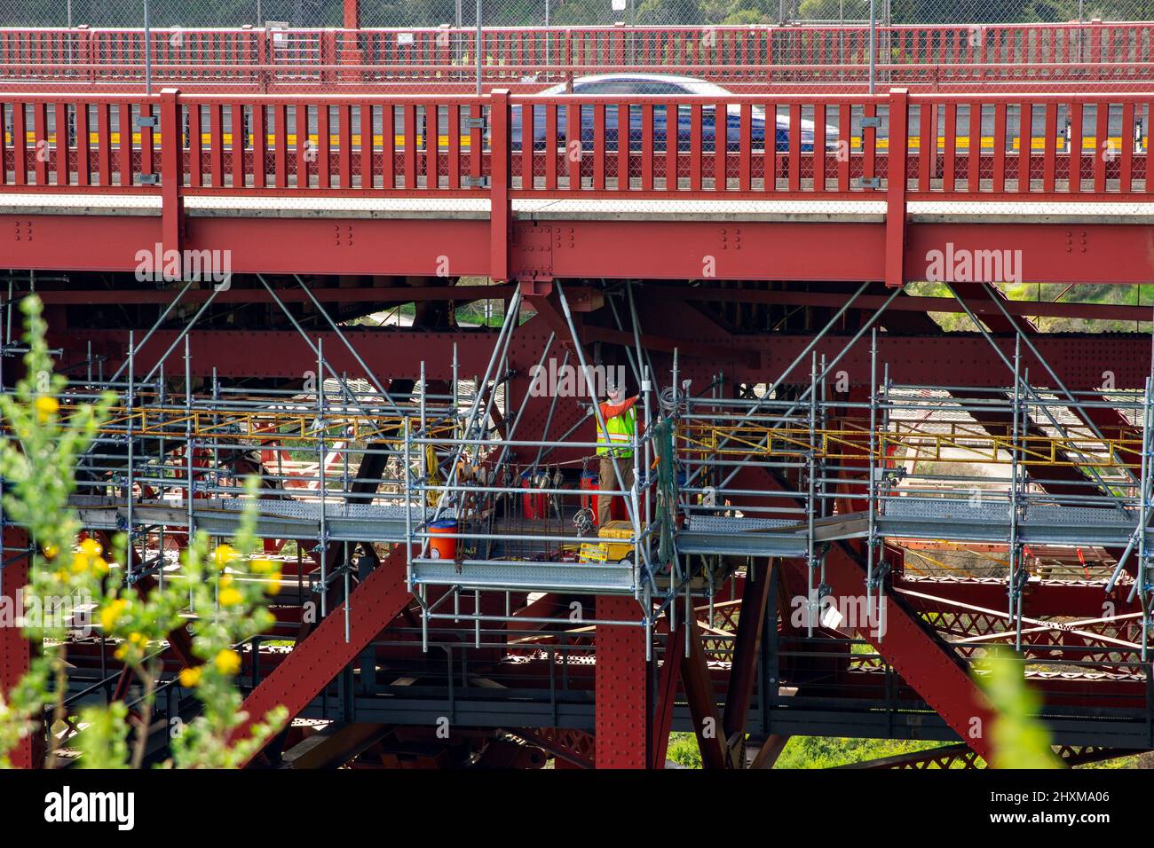 Construction Work Golden Gate Bridge Stock Photo