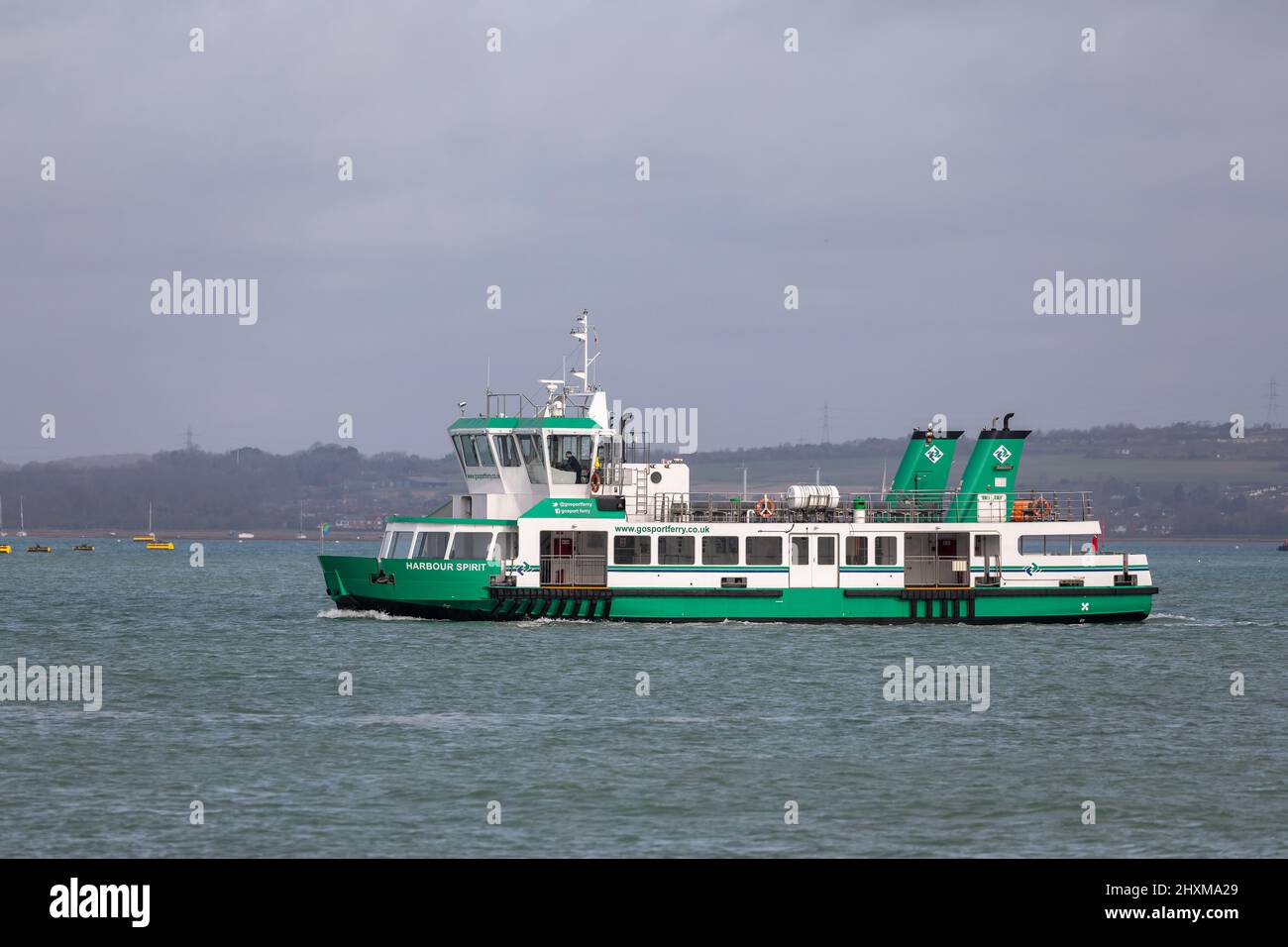 Gosport Ferry, Harbour Spirit crossing between Portsmouth and Gosport in Hampshire. Stock Photo