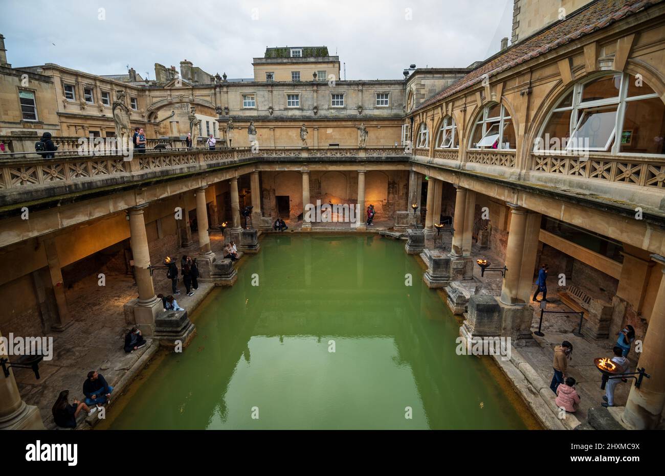 City of Bath, UK. 07082021. Evening sightseeing of restored ancient