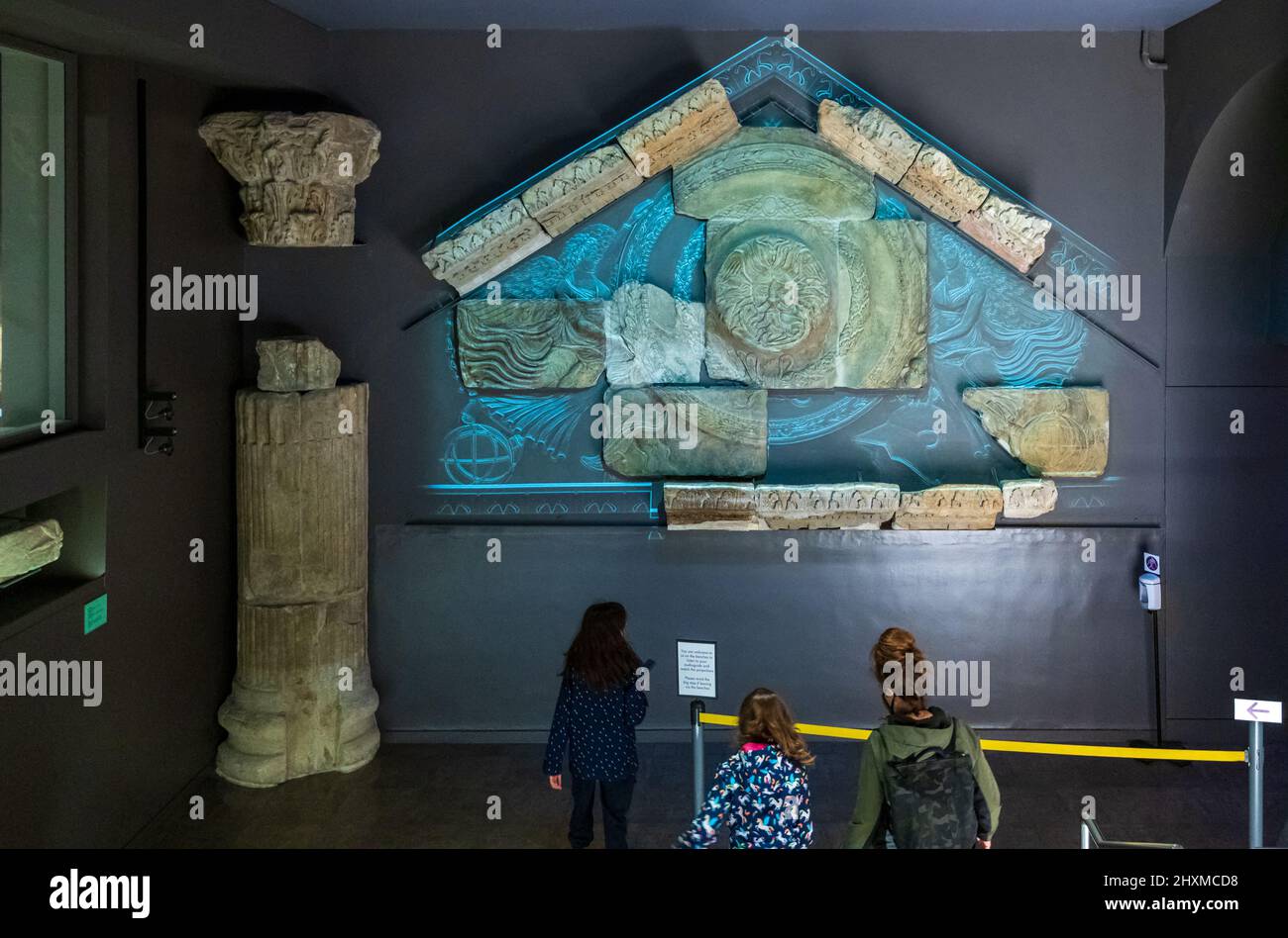 City of Bath, UK. 07082021. Pediment sculpture from the Temple Of