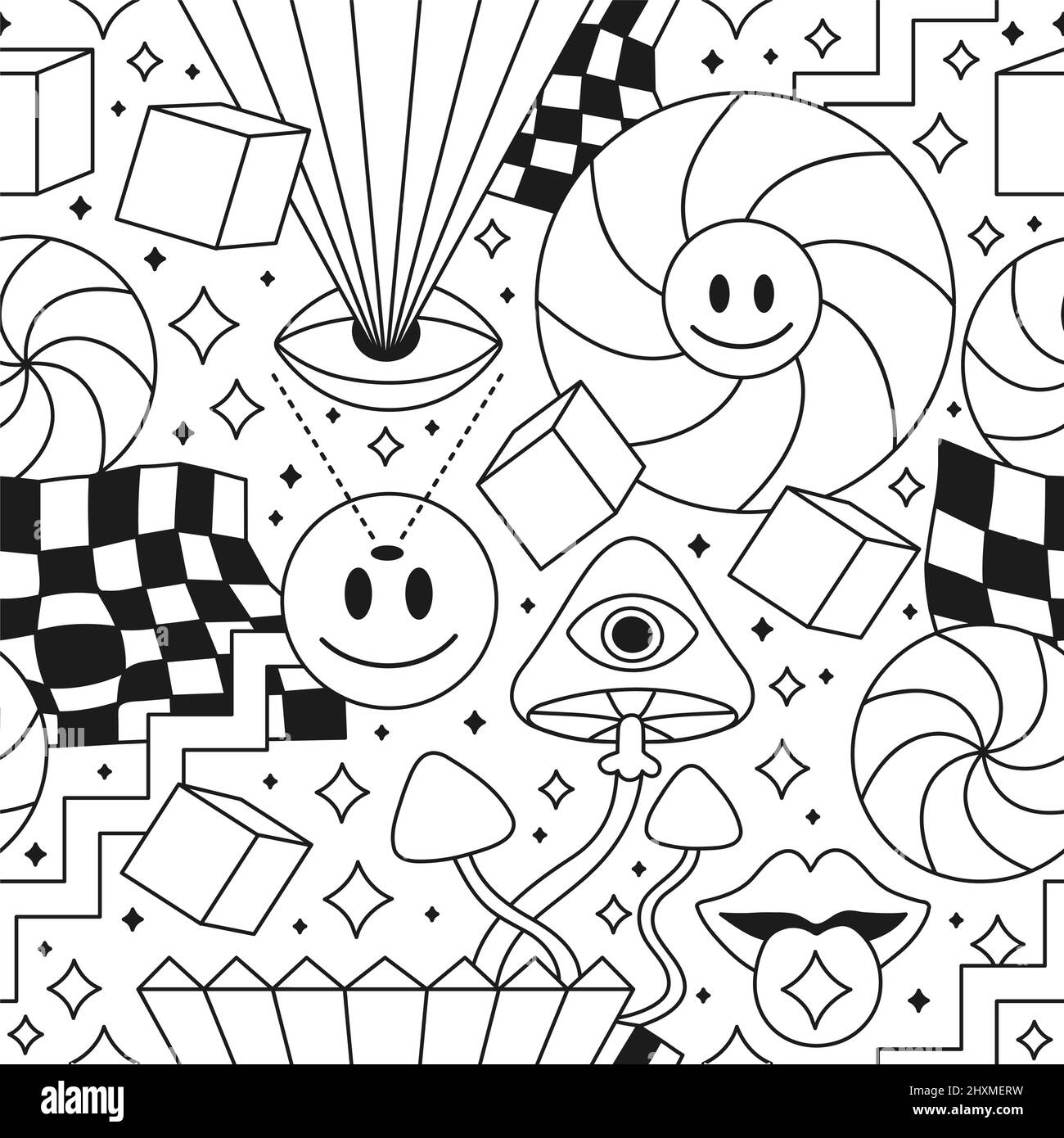 trippy psychedelic black and white stock photos images alamy