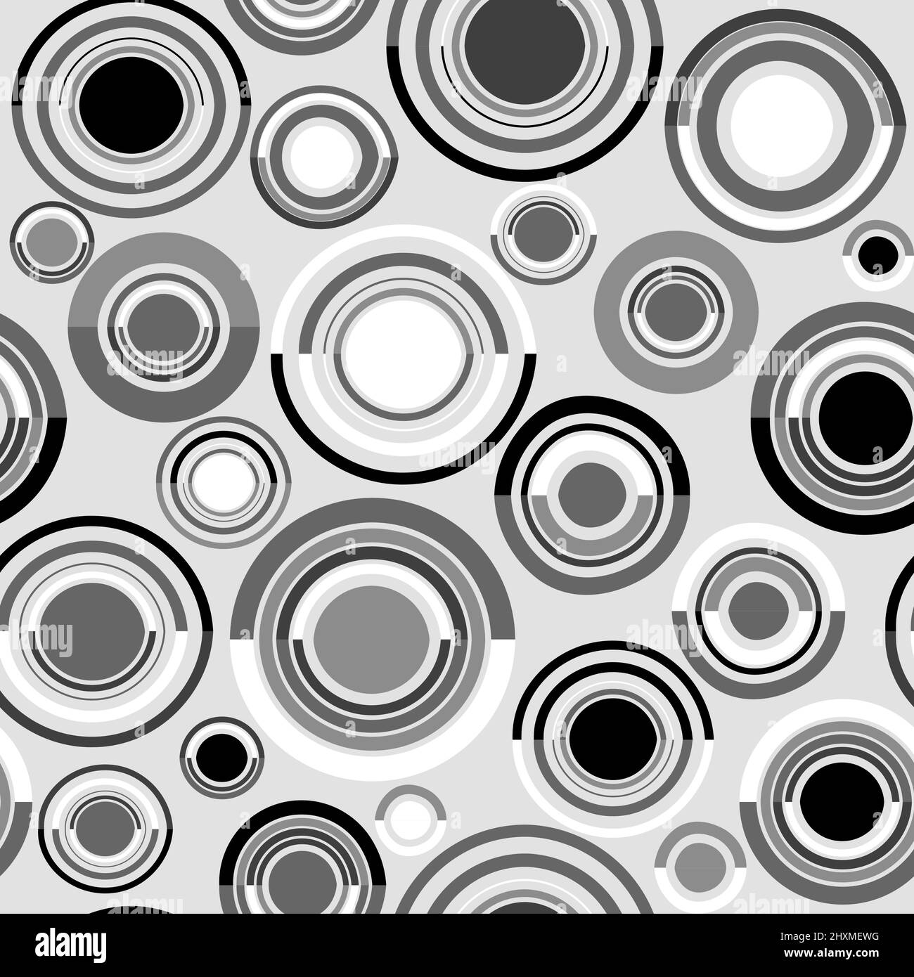Black and white seamless background with circles and round shapes Stock ...