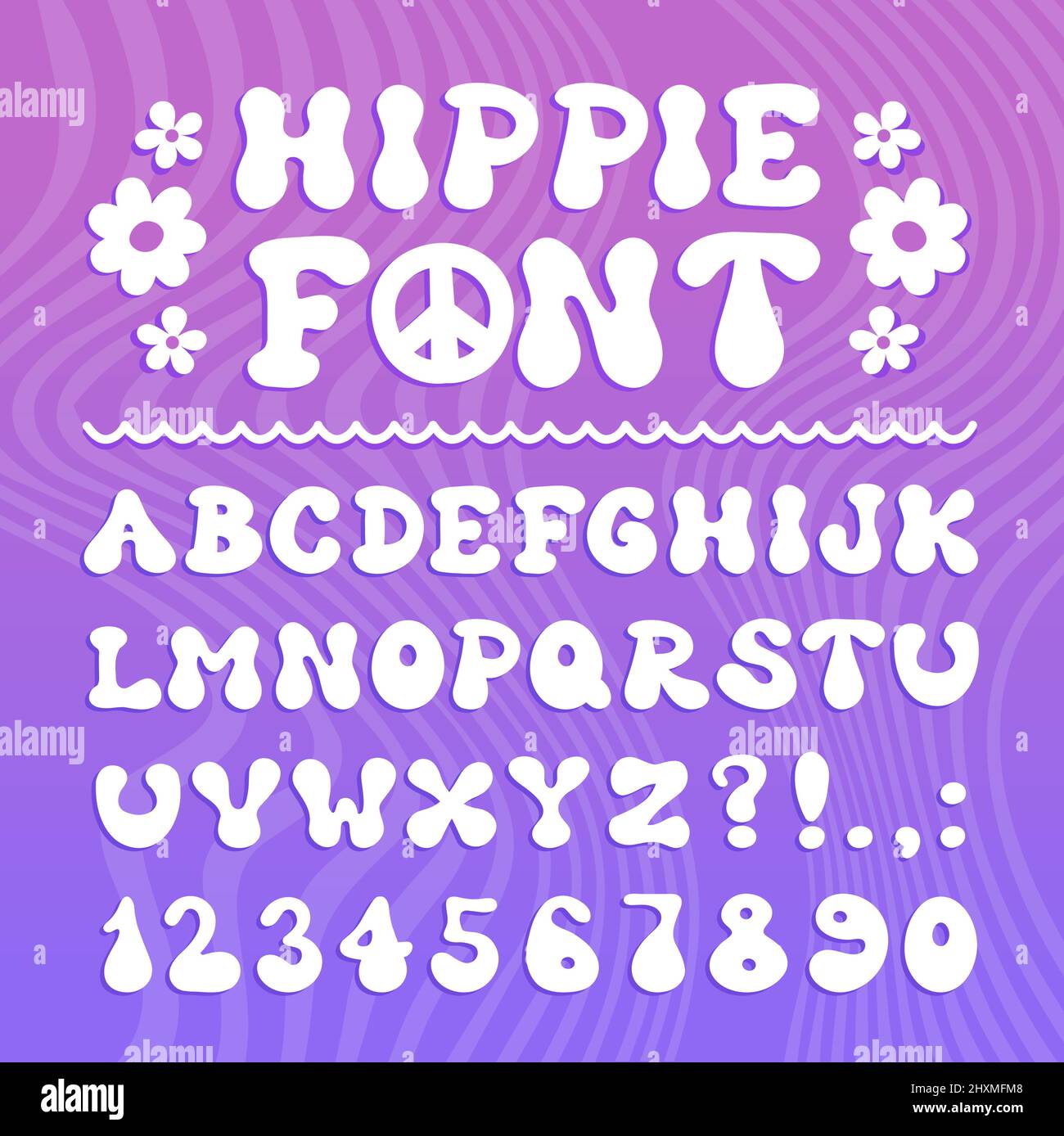 Hippie 60s,70s psychdedelic cartoon style font. Vector doodle illustration  letters. Trendy alphabet,cartoon groovy hippie comic abc,60s,70s,funky  concept Stock Vector Image & Art - Alamy