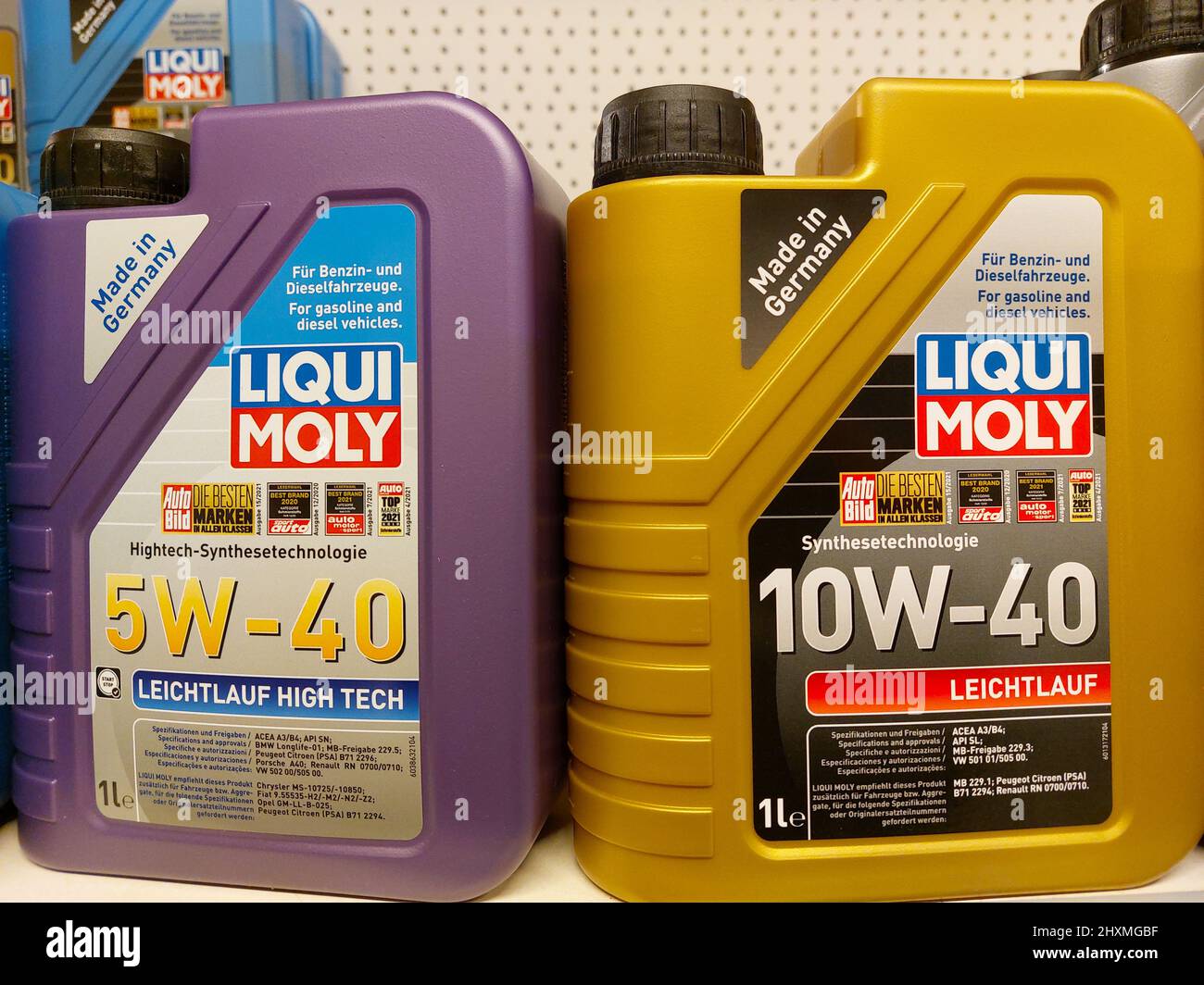 Liqui Moly engine oil in a supermarket Stock Photo Alamy