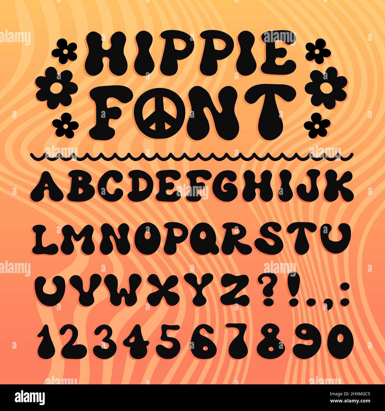Hipster Hippie Style Hippy Alphabet Letters Font Stock Vector Images 