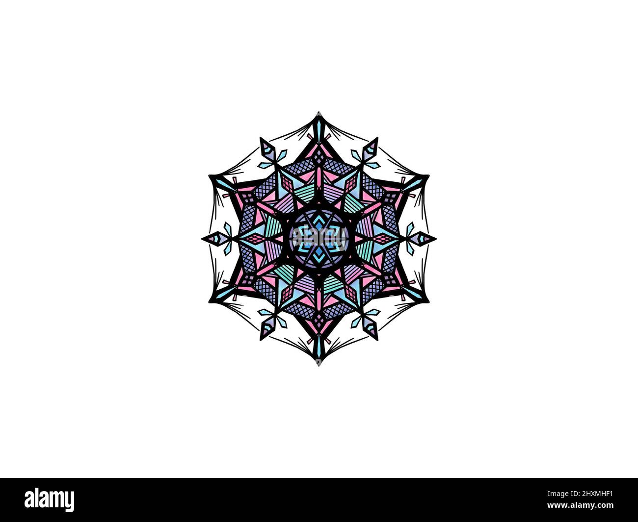 Snowflake color line icon hi-res stock photography and images - Alamy
