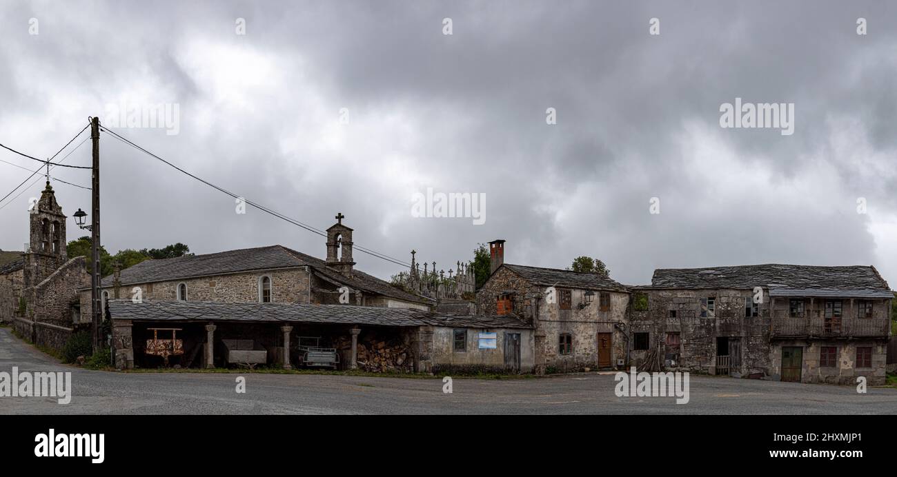Houses in the village of Muras in Lugo, Galicia, Spain Stock Photo