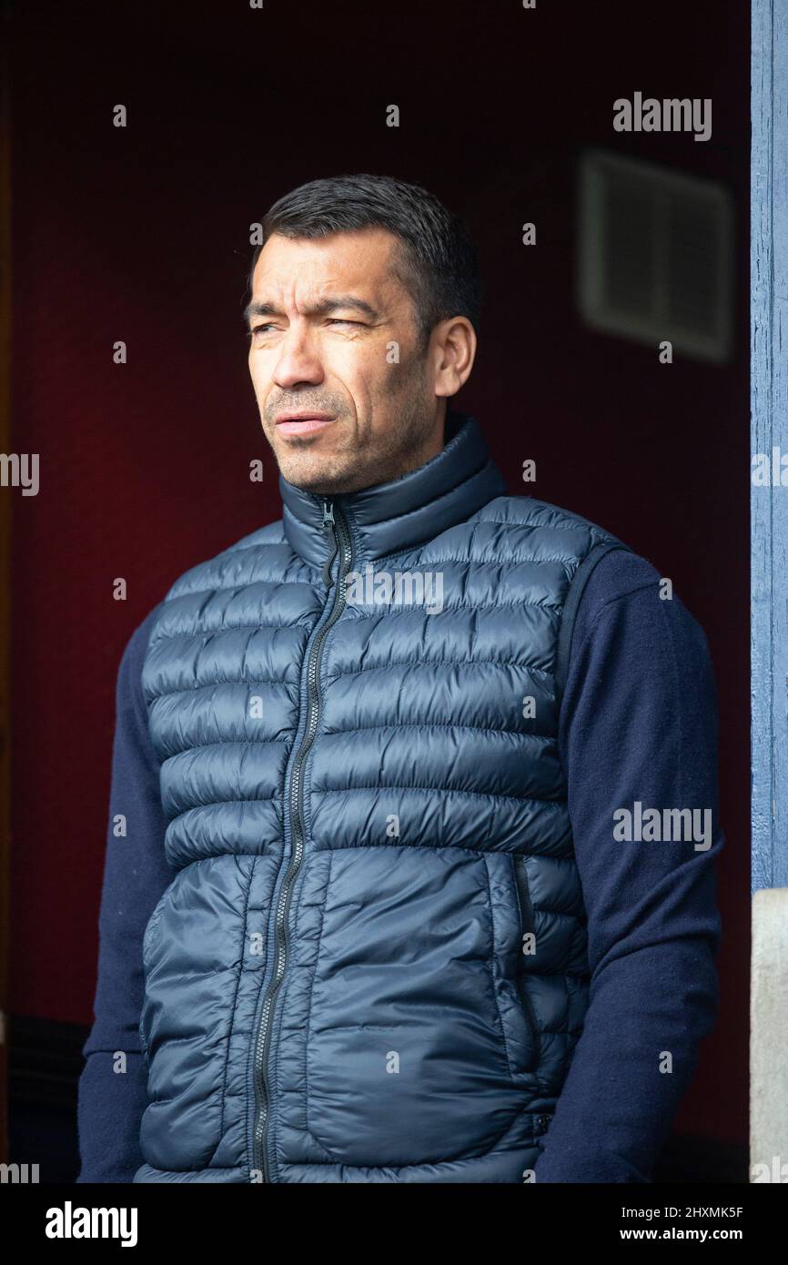 13th March 2022 ; Dens Park, Dundee, Scotland: Scottish Cup football, Dundee versus Rangers; Rangers manager Giovanni van Bronckhorst Stock Photo