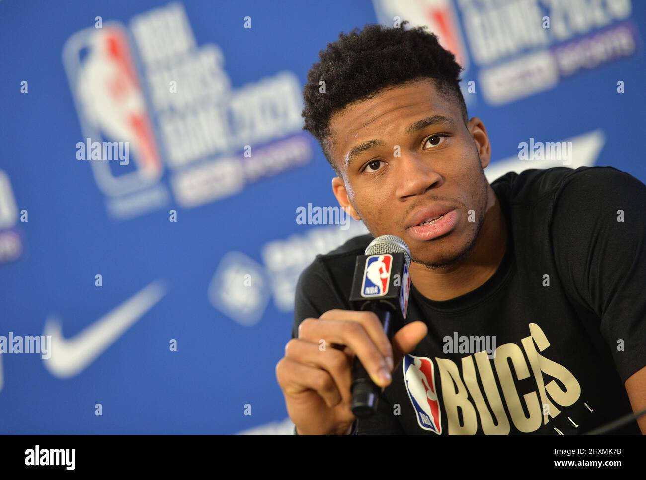 Giannis Antetokounmpo Attends A Press Conference Stock Photo - Alamy