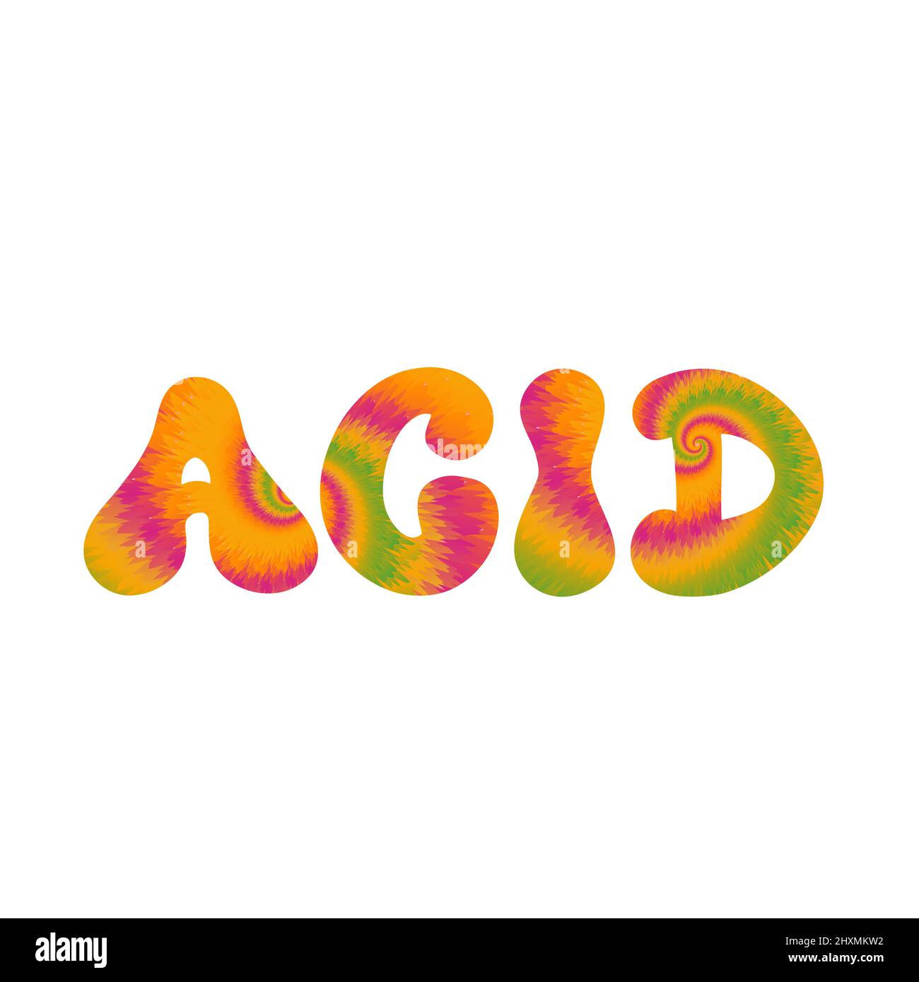Acid quote. Tie dye psychedelic font lettering.Vector tiedye illustration logo.Acid text.60s,70s,groovy,tie dye psychedelic,trippy print for t-shirt,poster,sticker concept Stock Vector