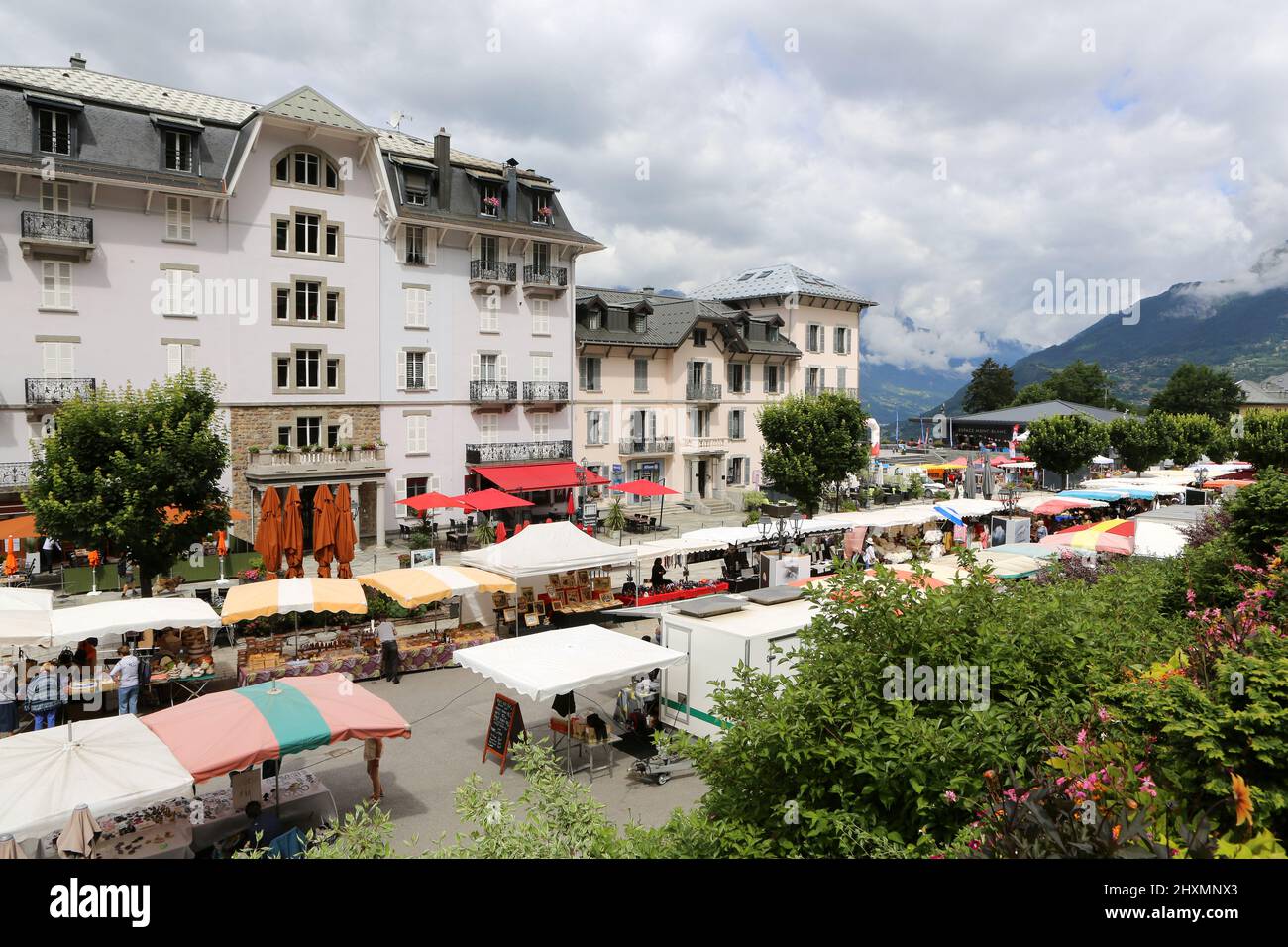 Marché. Saint-Gervais-les-Bains. Haute-Savoie. Auvergne-Rhône-Alpes. France Stock Photo