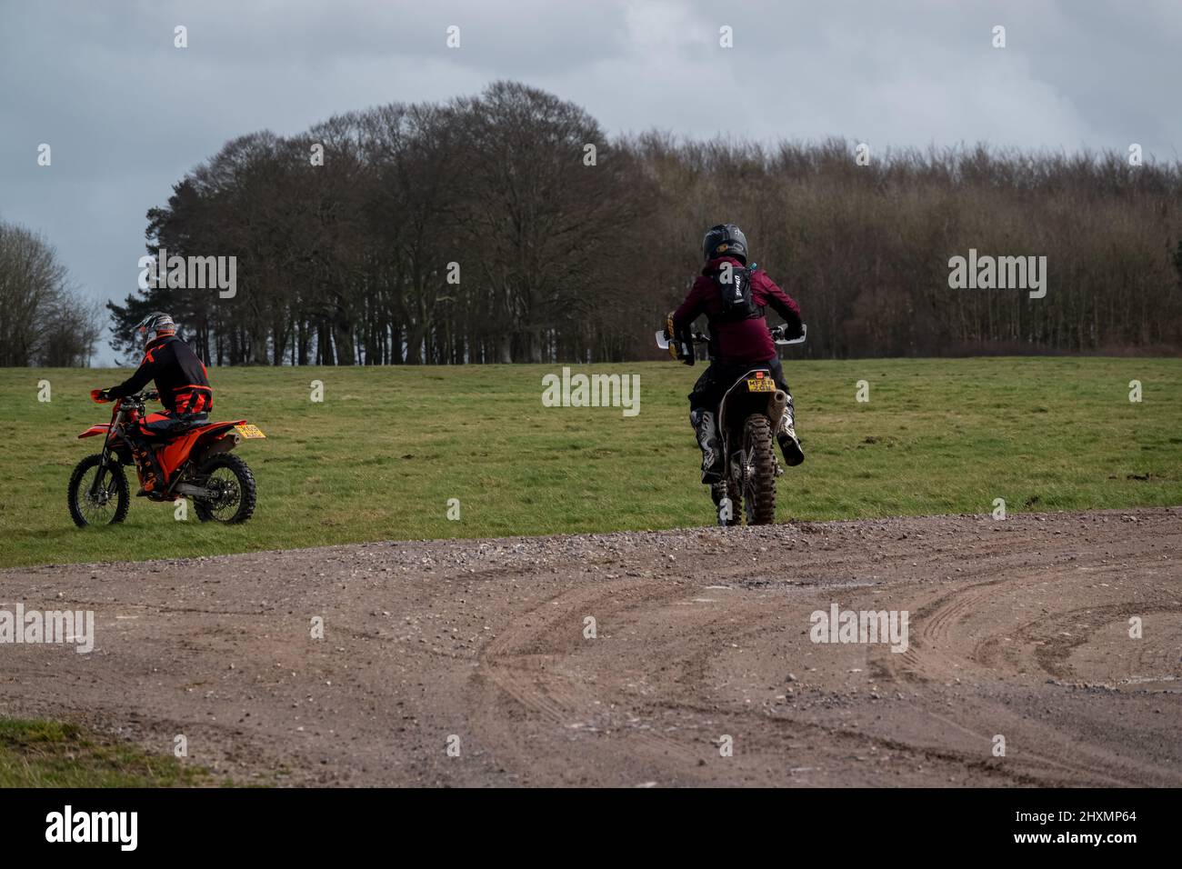 Road Motor Riding Image a pair of motor cyclists (bikers) riding off-road motorbikes across ...