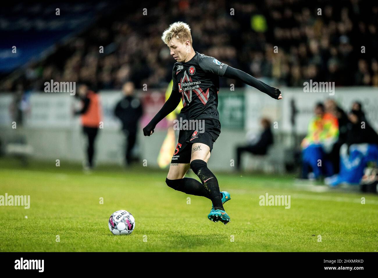 Herning, Denmark. 13th Mar, 2022. Charles (35) of FC Midtjylland seen during the 3F Superliga match between FC Midtjylland and FC Copenhagen at MCH Arena in Herning. (Photo Credit: Gonzales Photo/Alamy Live News Stock Photo