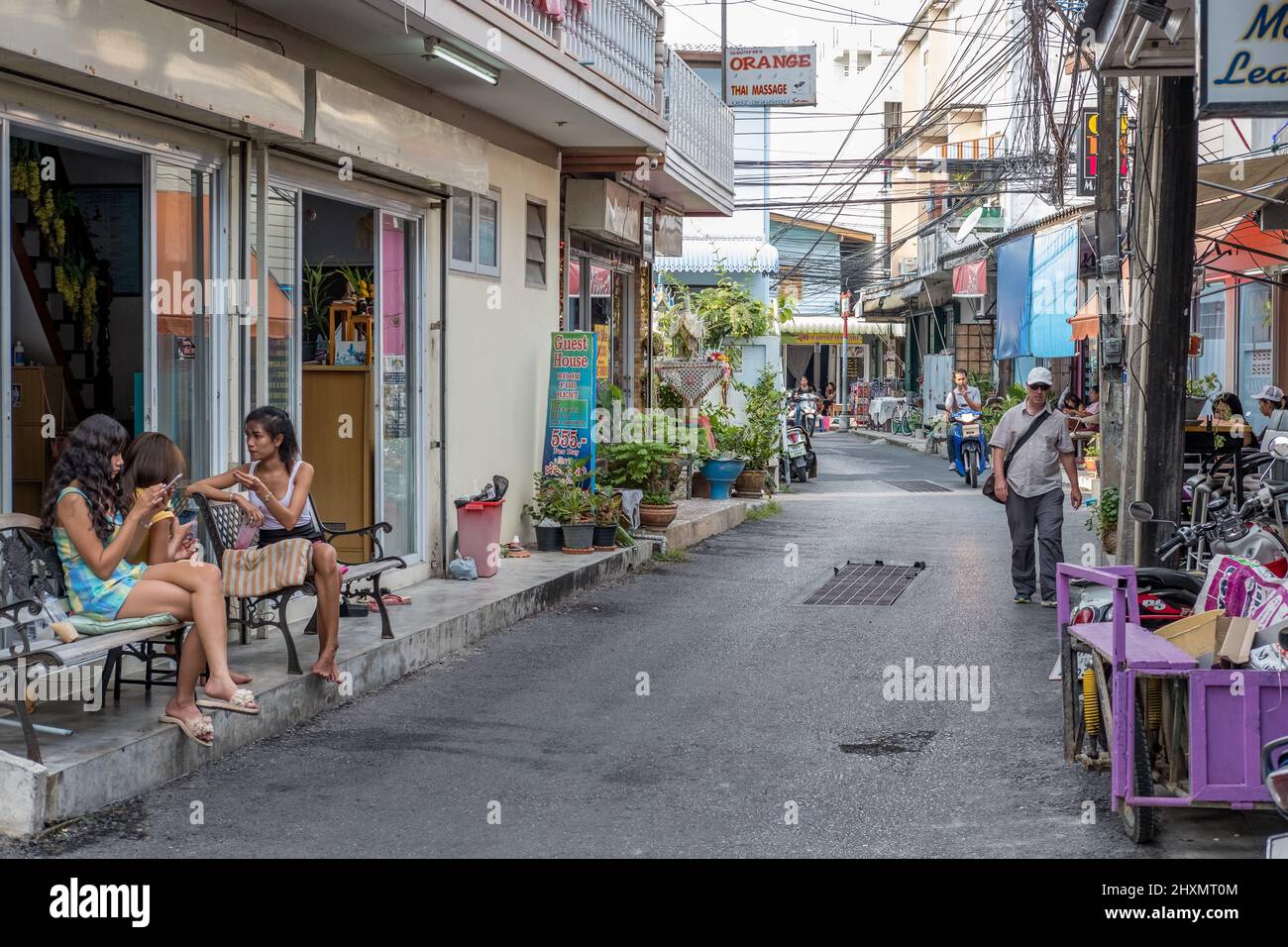 Massage shop in Hua Hin. This is an old fishing village that became one of  the most popular travel destinations in Thailand Stock Photo - Alamy