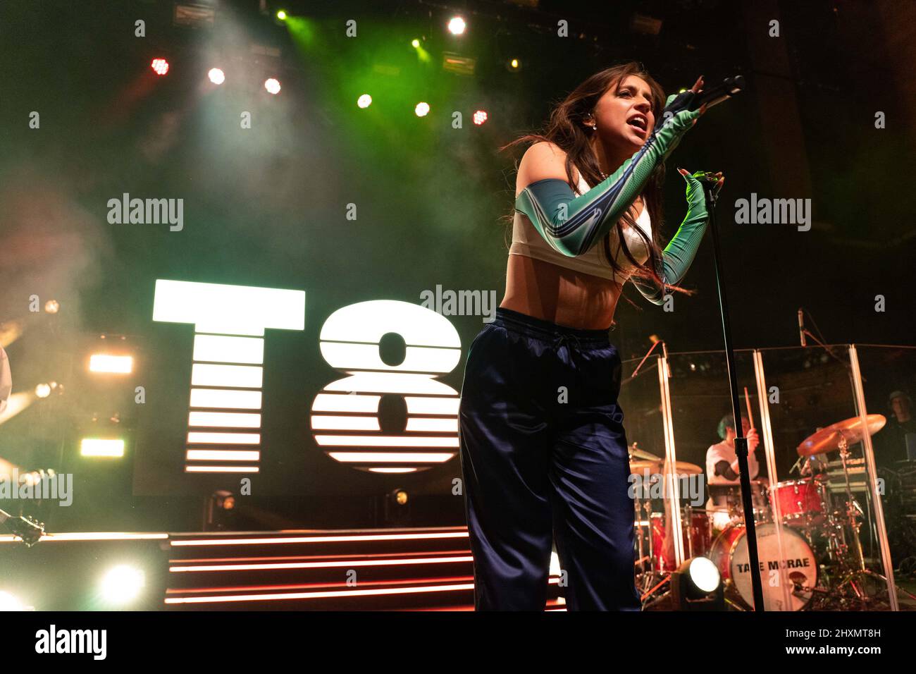 Singer Tate McRae performing at The Vogue Theatre in Vancouver, BC ...