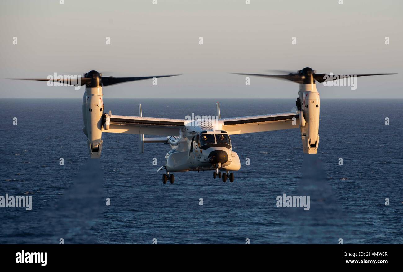 220312-N-MJ302-1066 PACIFIC OCEAN (Mar. 12, 2022) A CMV-22B Osprey ...