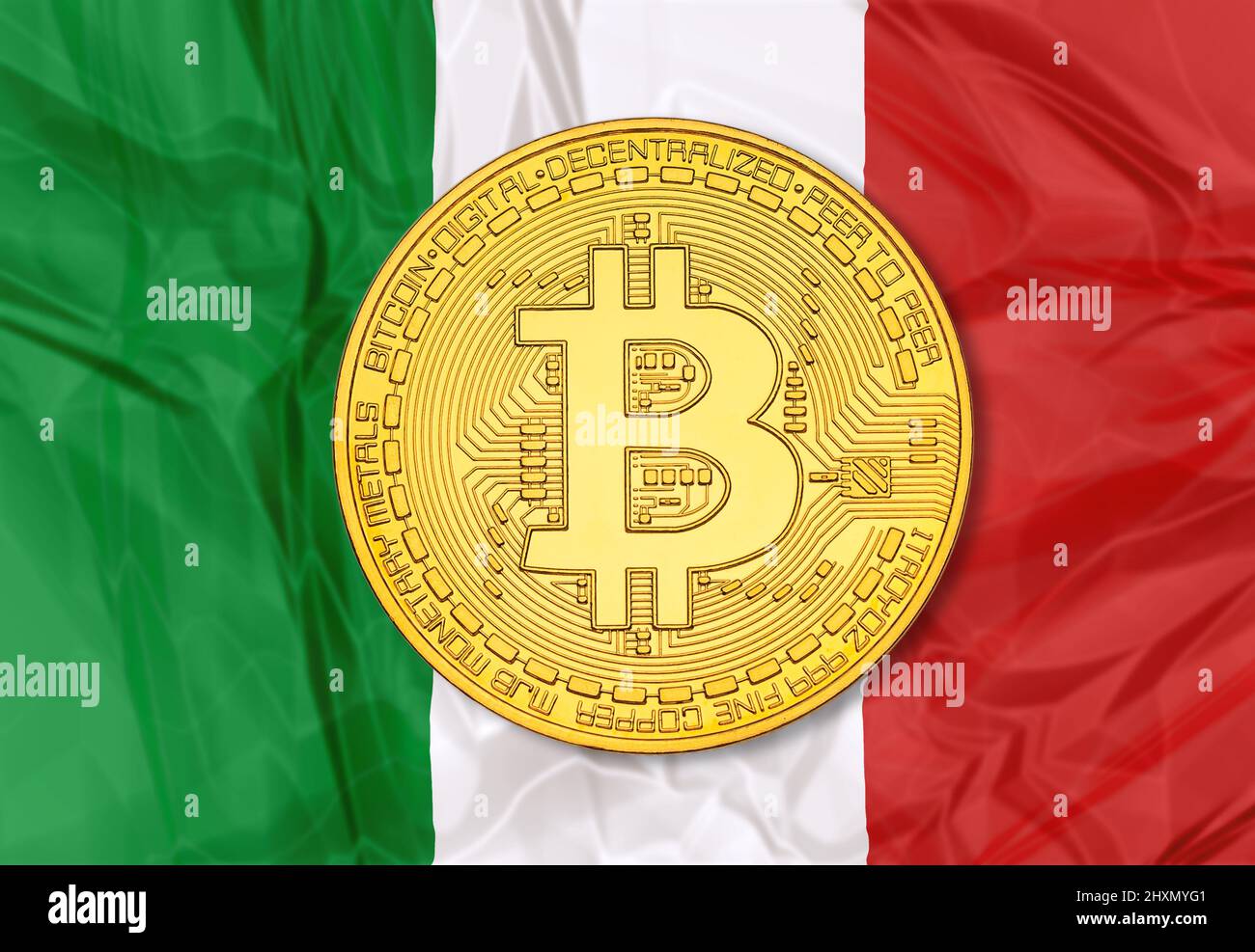 Bitcoin symbol on Italian flag 3D background. Crypto-currency background  for virtual money and store of value. Concept of political regulation in  Stock Photo - Alamy