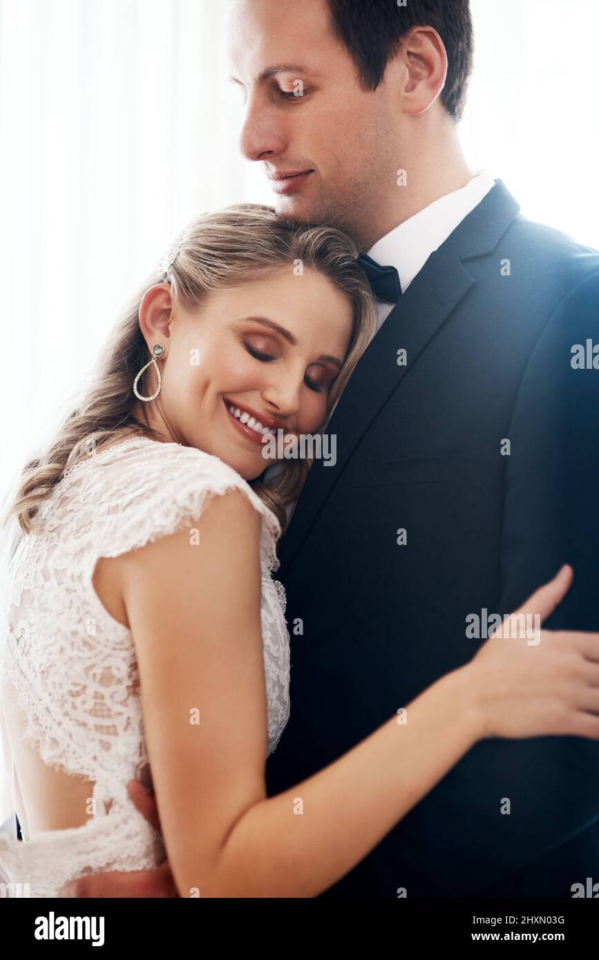 Woman arms around man wedding hi-res stock photography and images - Alamy