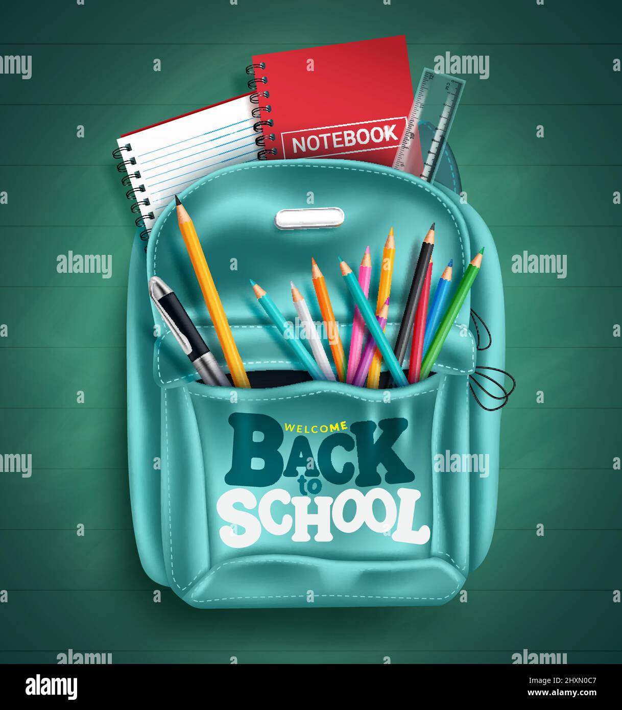 Back to school vector concept design. Welcome back to school text in ...