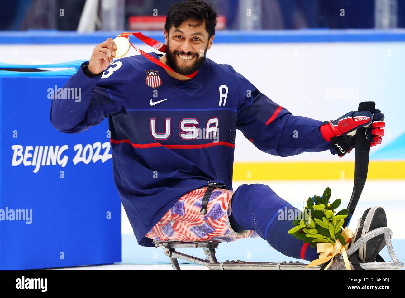 Beijing, China. 13th Mar, 2022. Rico Roman (USA) Para Ice Hockey