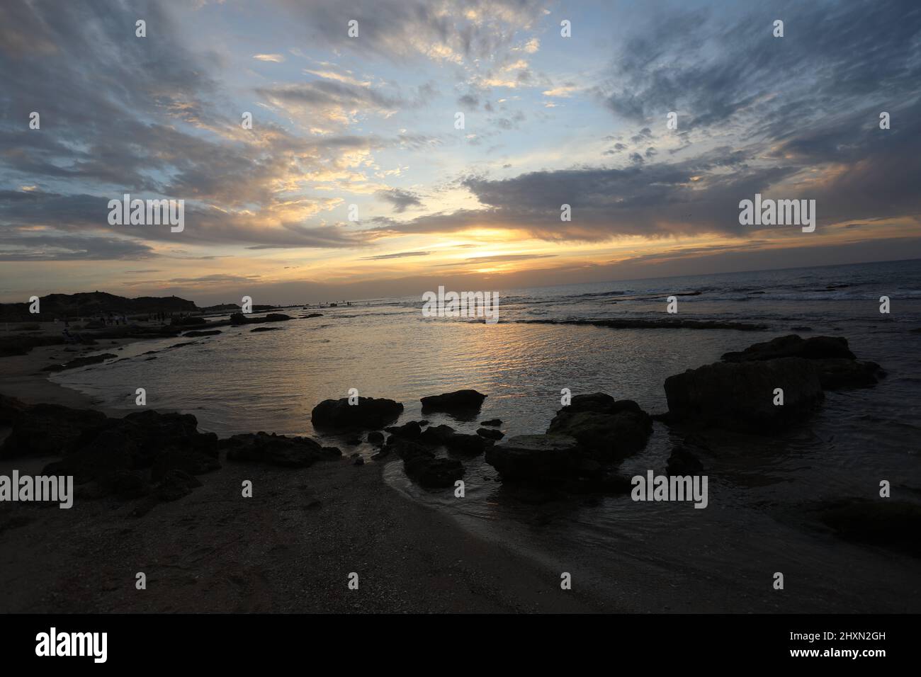 Panoramic dramatic tropical sunset sky and sea at dusk Stock Photo - Alamy