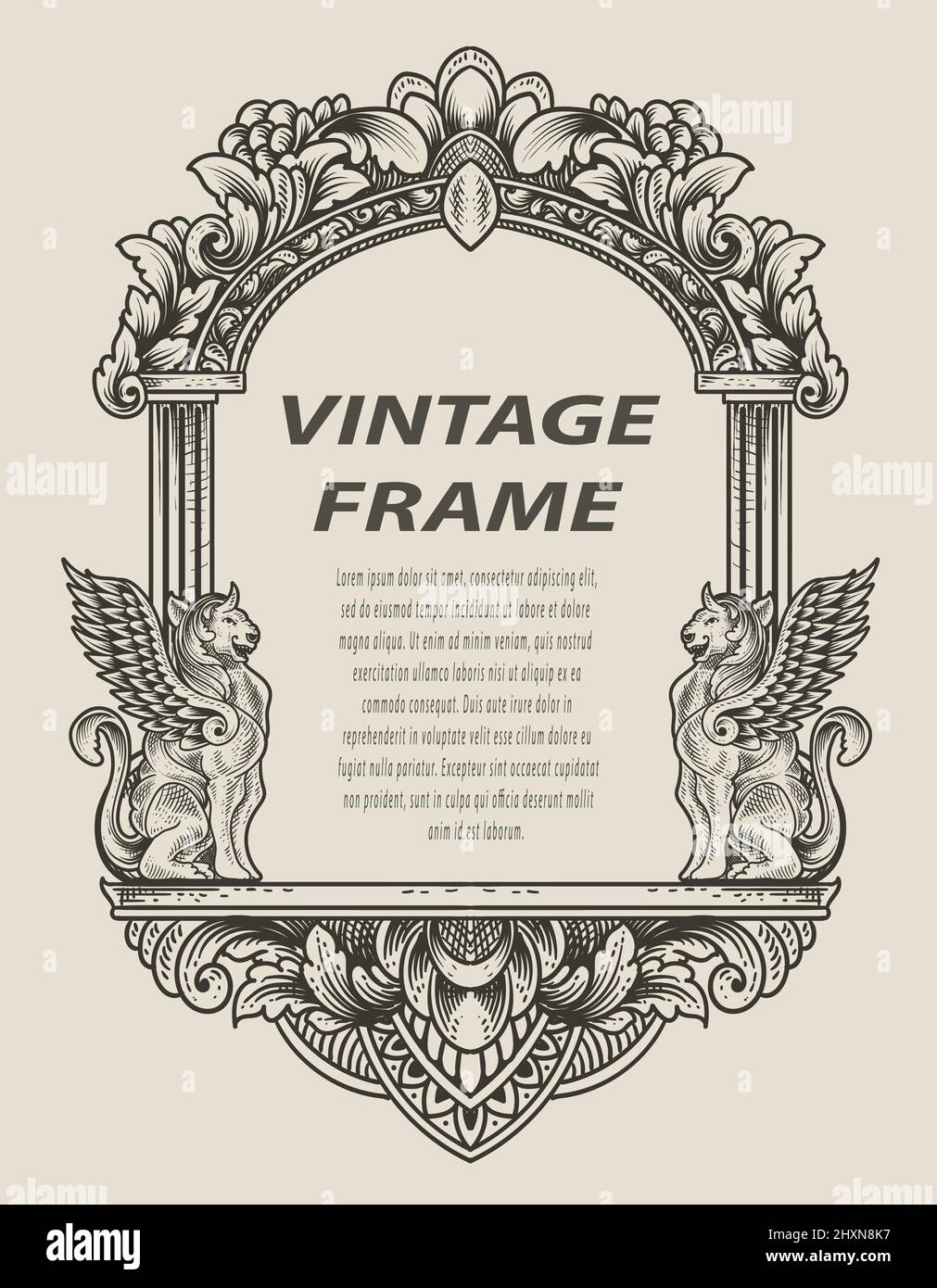 Illustration Antique Engraving Frame Monochrome Style Stock Vector Image Art Alamy Illustration Antique Engraving Frame Monochrome Style Stock Vector Image Art Alamy