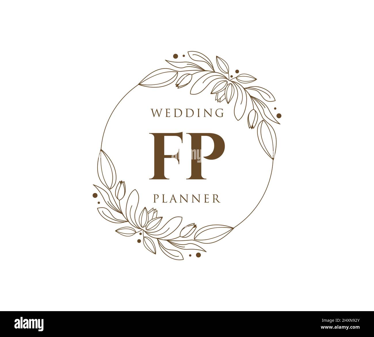 FP Initials letter Wedding monogram logos collection, hand drawn modern ...