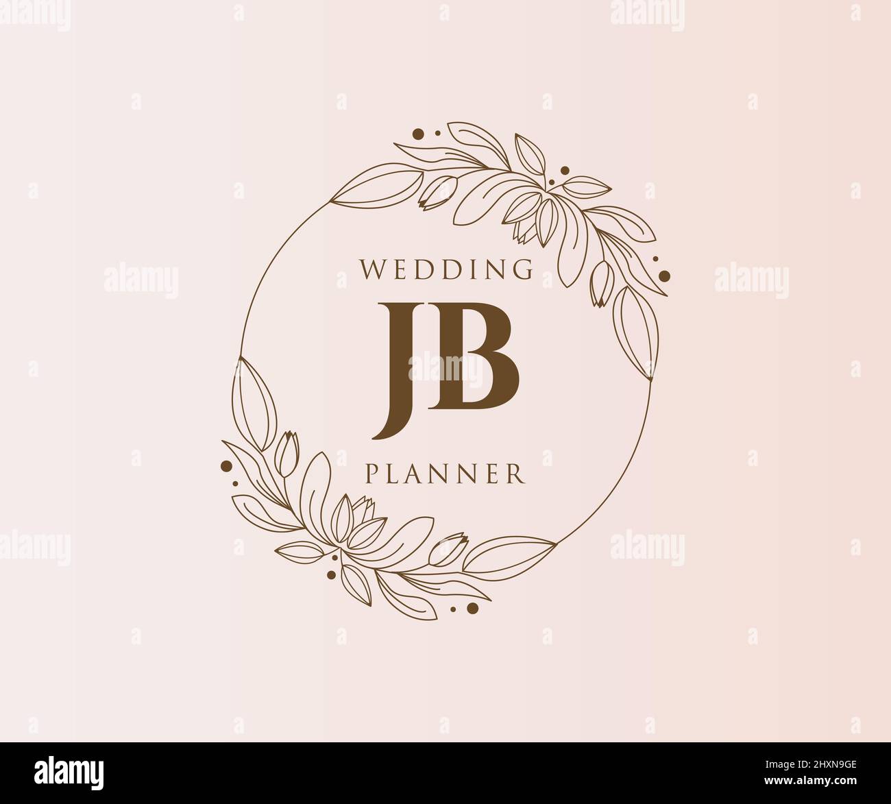 JB Initials letter Wedding monogram logos collection, hand drawn modern ...