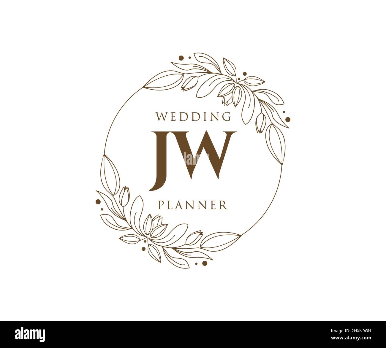 JW Initials letter Wedding monogram logos collection, hand drawn modern ...
