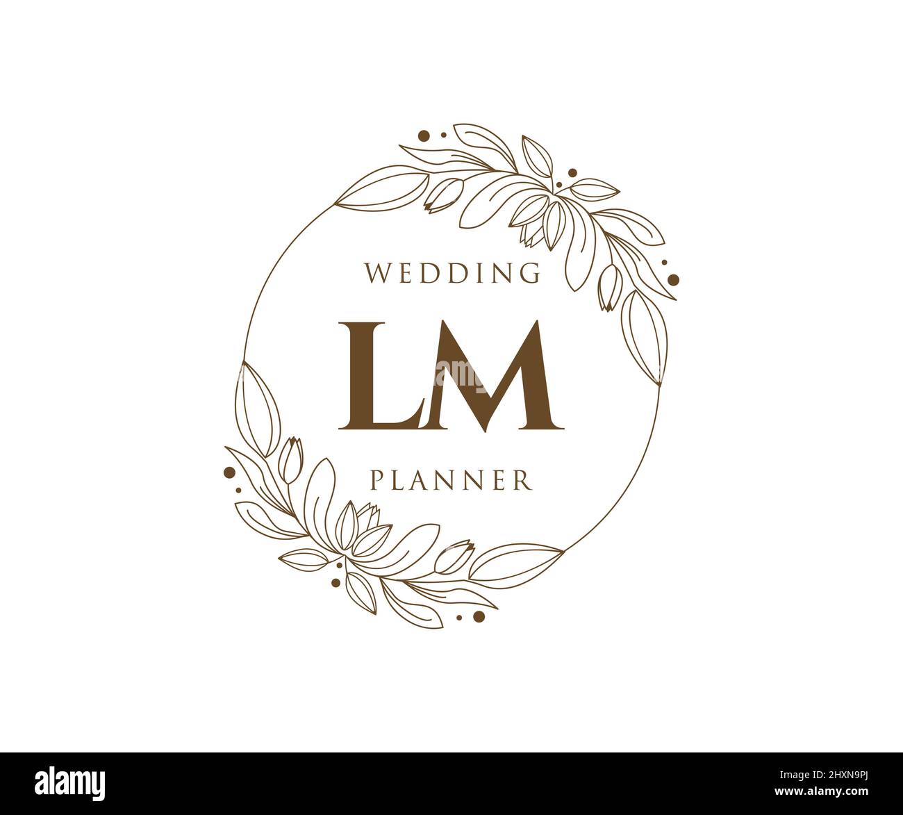 LM Initials letter Wedding monogram logos collection, hand drawn modern ...