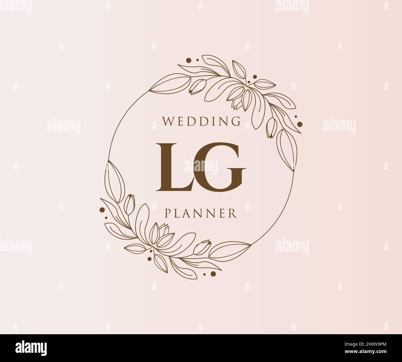 LG Initials letter Wedding monogram logos collection, hand drawn modern ...
