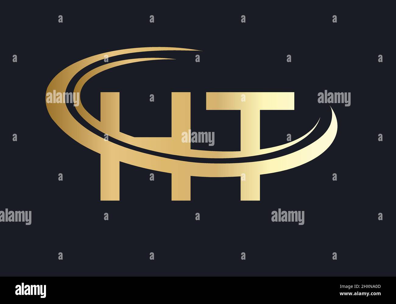 Initial Monogram Letter HT Logo Design Vector. HT Logo Design Template Stock Vector