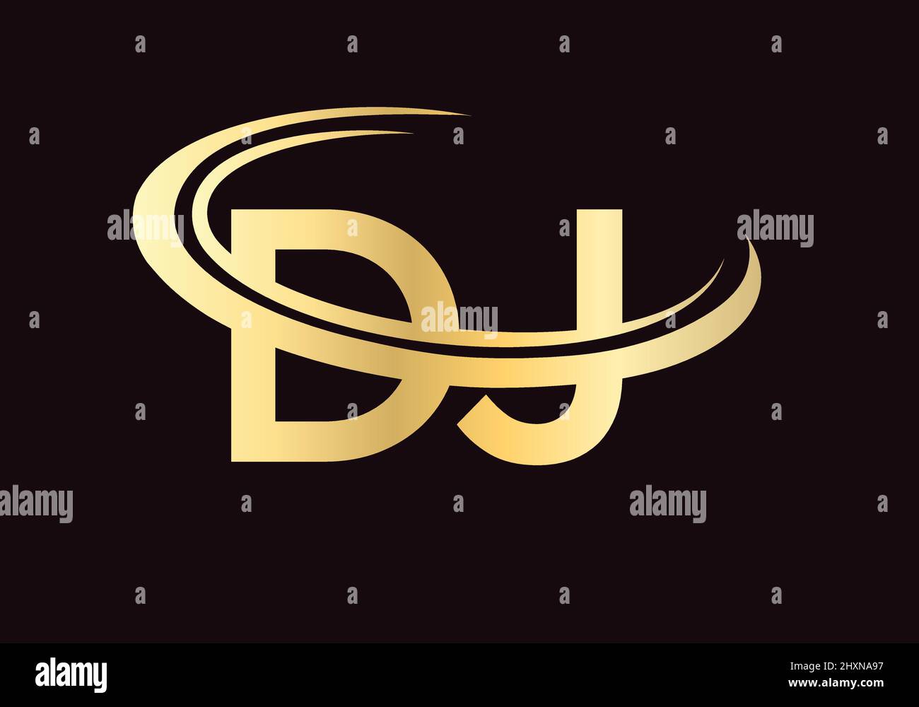 Initial Monogram Letter DJ Logo Design Vector. DJ Logo Design Template ...