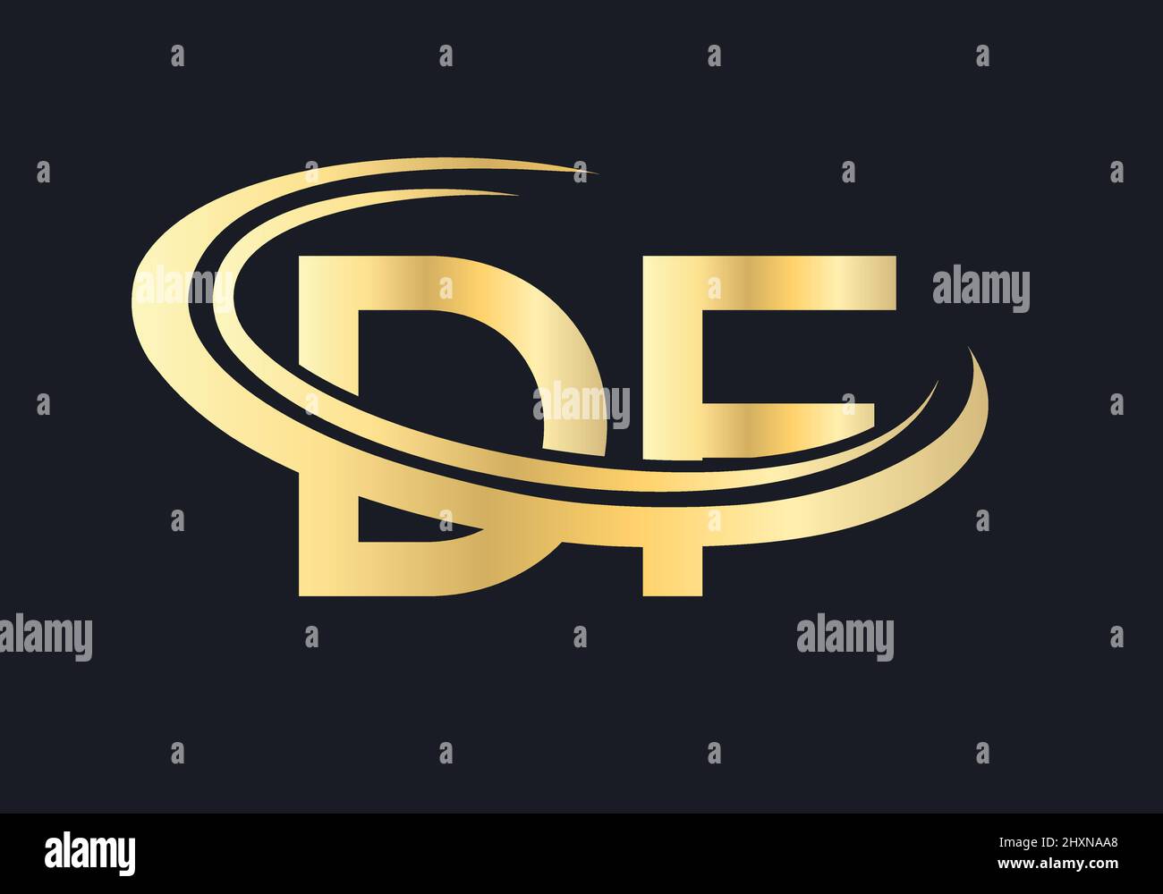 Initial Monogram Letter DF Logo Design Vector. DF Logo Design Template ...