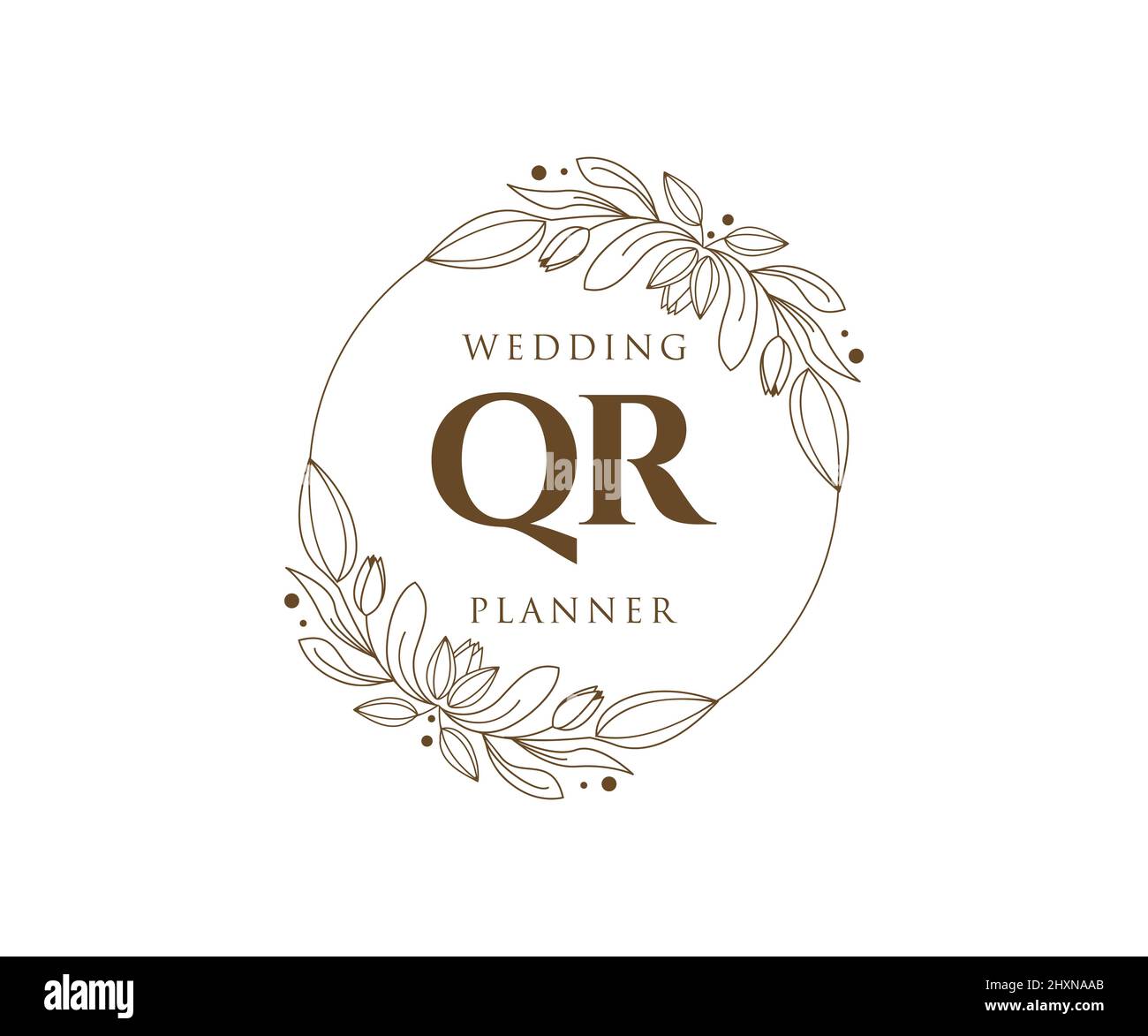 QR Initials letter Wedding monogram logos collection, hand drawn modern ...