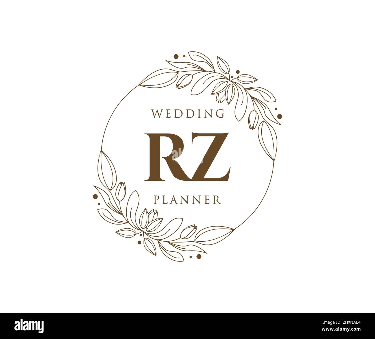 RZ Initials letter Wedding monogram logos collection, hand drawn modern ...
