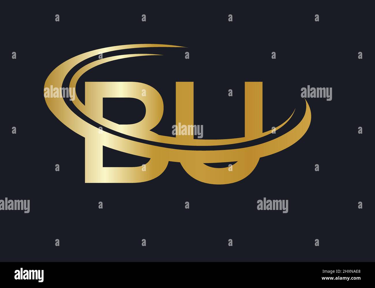 Initial Monogram Letter BU Logo Design Vector. BU Logo Design Template ...
