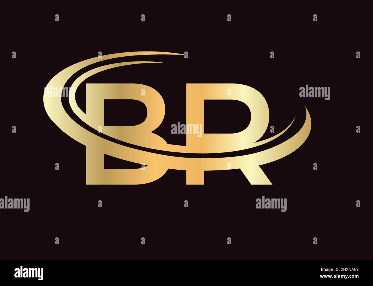 Initial Monogram Letter BR Logo Design Vector. BR Logo Design Template Stock Vector