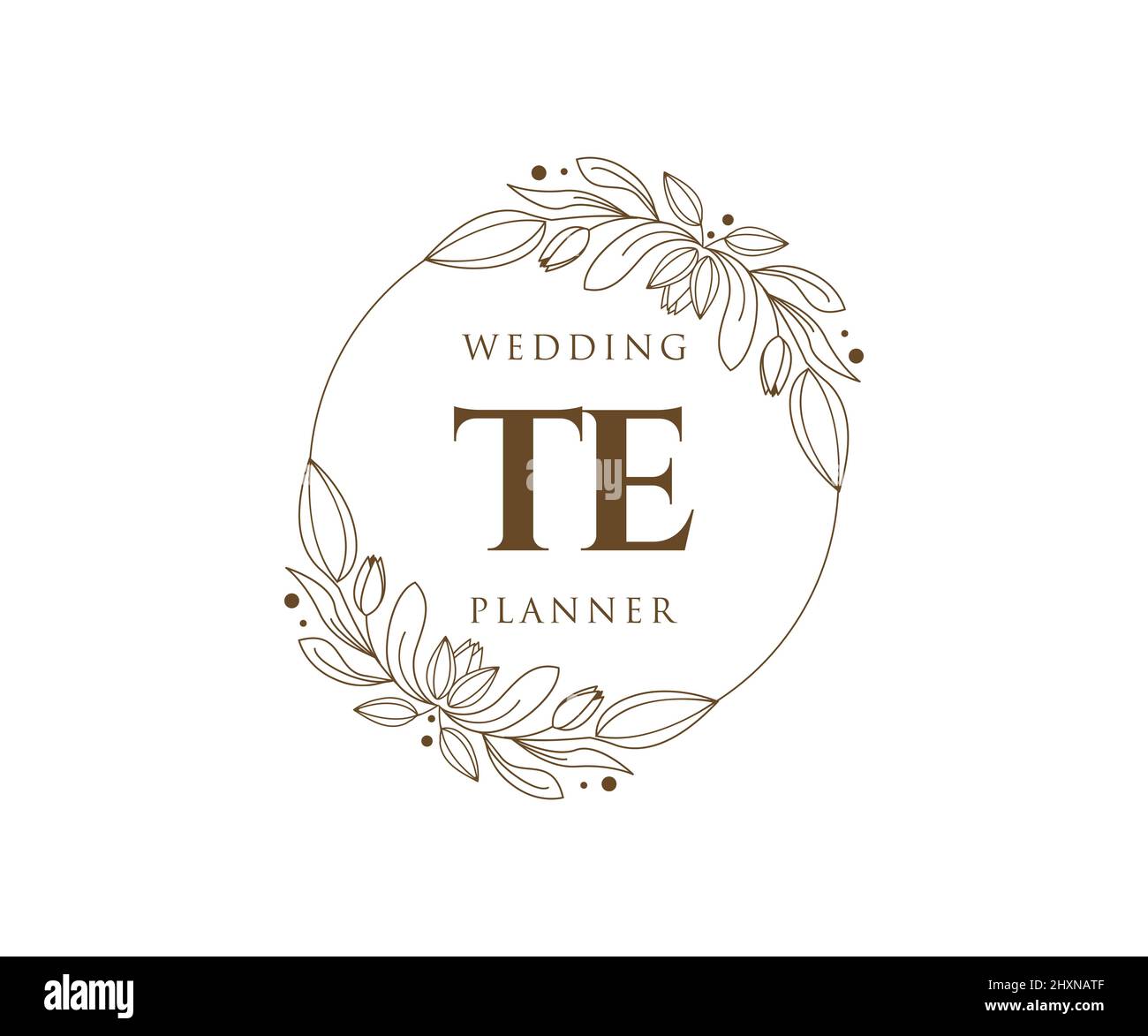 TE Initials letter Wedding monogram logos collection, hand drawn modern ...