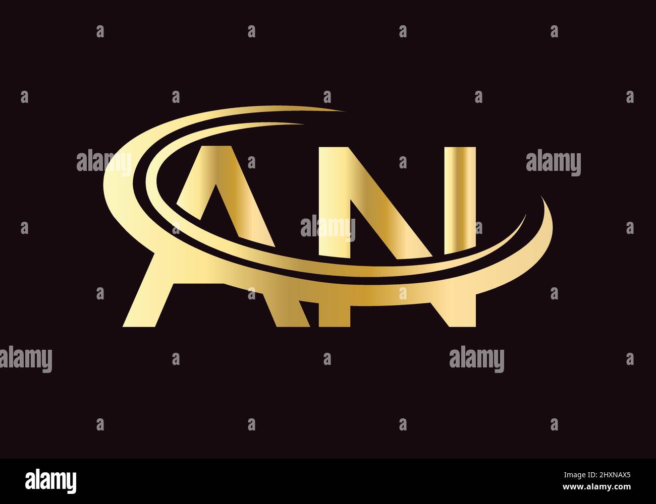 Initals An Initial Monogram Letter AN Logo Design Vector. AN Logo Design Template ...