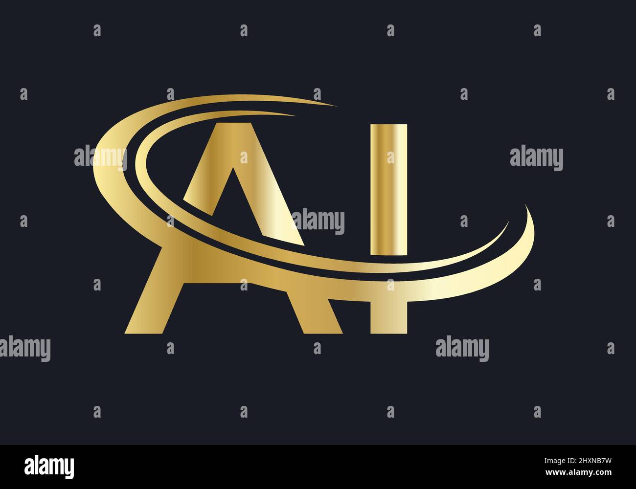 Initial Monogram Letter AI Logo Design Vector. AI Logo Design Template ...