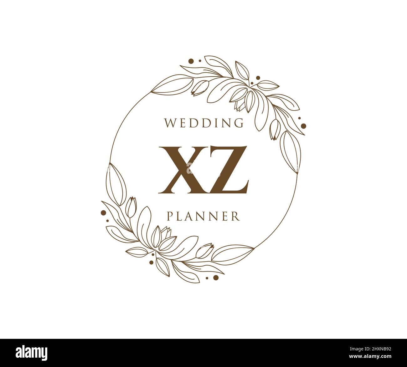 XZ Initials letter Wedding monogram logos collection, hand drawn modern ...