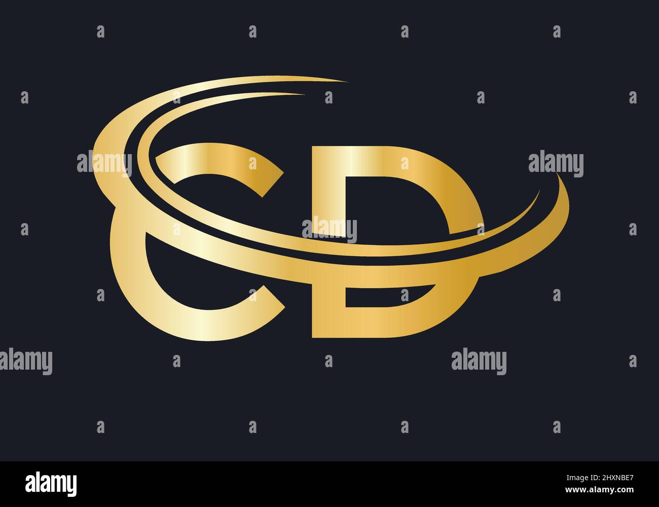Initial Monogram Letter CD Logo Design Vector. CD Logo Design Template Stock Vector