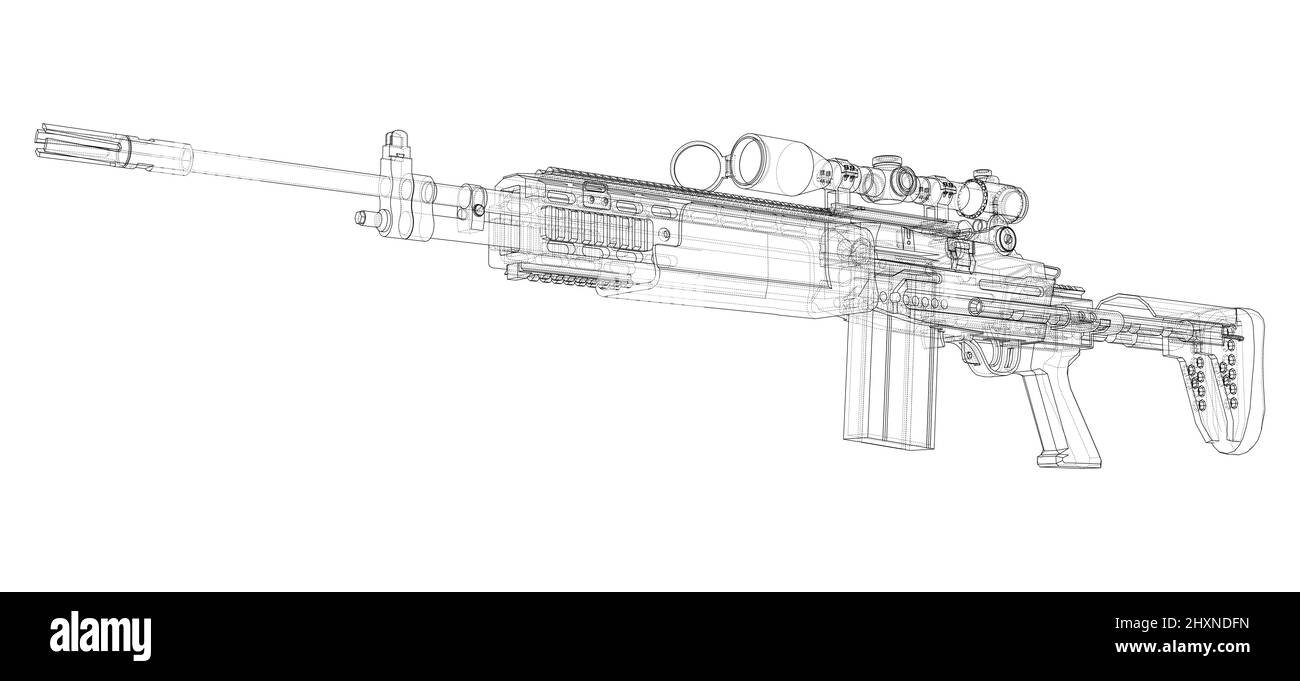 Machine Gun. Vector rendering of 3d Stock Vector Image & Art - Alamy