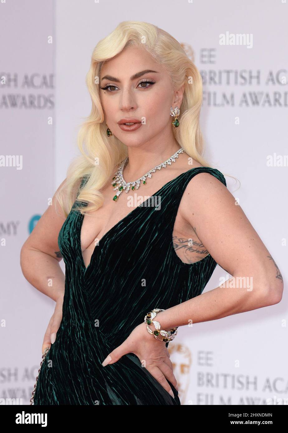 London, UK. March 12th, 2022.  Lady Gaga arriving at the EE British Academy Film Awards, Royal Albert Hall, London. Credit: Doug Peters/EMPICS/Alamy Live News Stock Photo