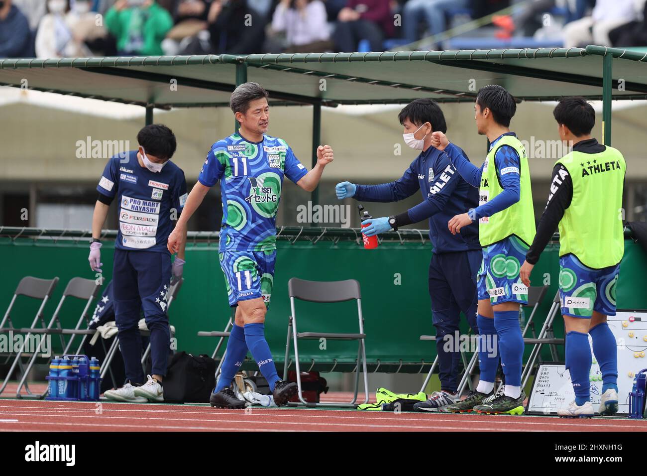 Kazuyoshi Miura (), MARCH 13, 2022 - Japan Football League 2022 match between Suzuka Point Getters 2-0 Reinmeer Aomori at Yokkaichi Central Ryokuchi Park, Mie, Japan. (Photo bySportsPressJP/AFLO) Stock Photo