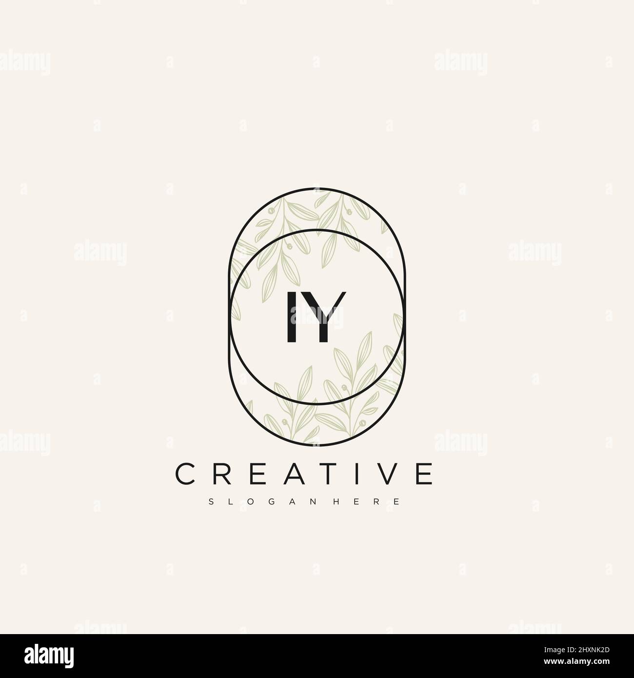 IY Initial Letter Flower Logo Template Vector premium vector Stock Vector