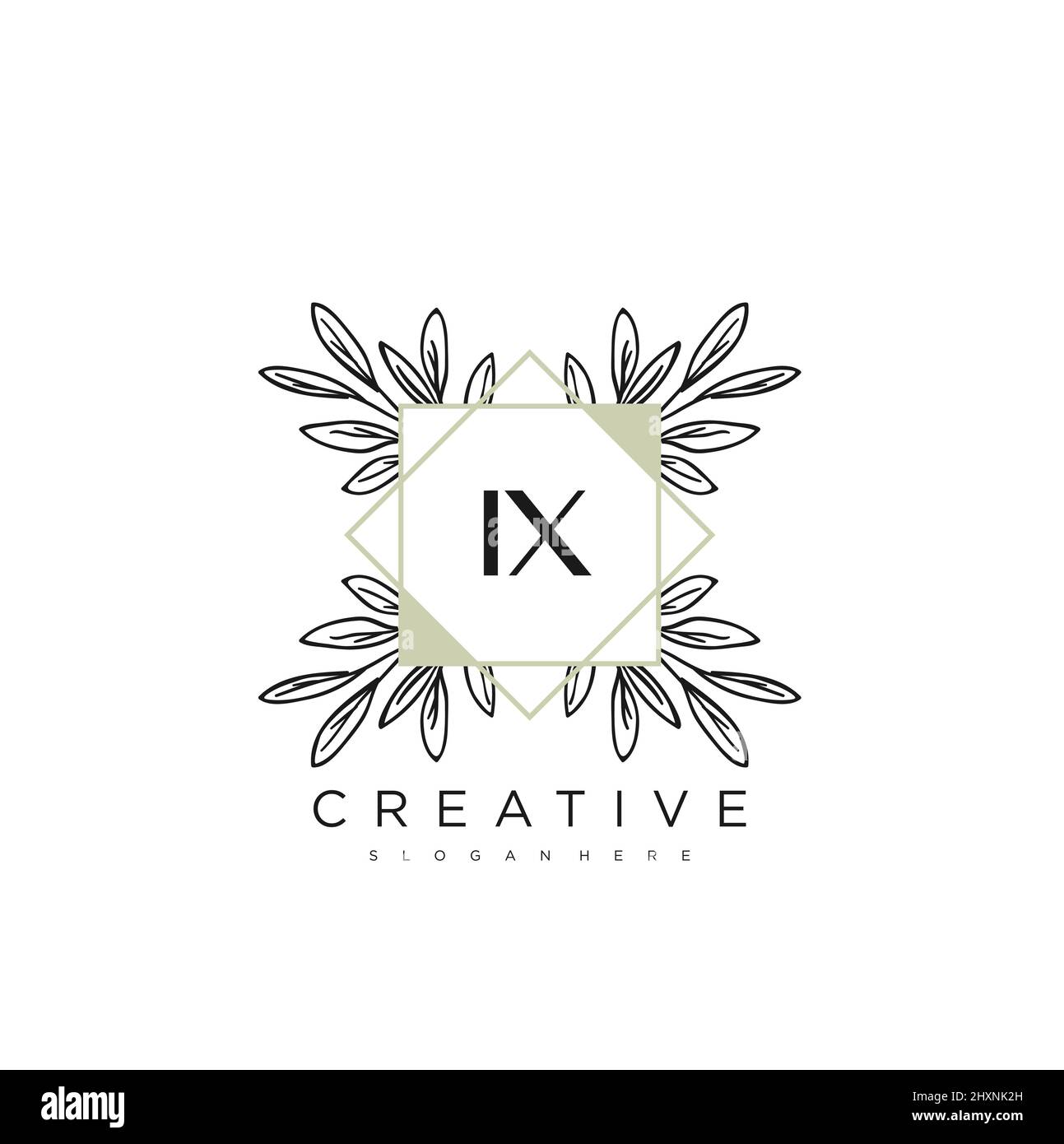 IX Initial Letter Flower Logo Template Vector premium vector Stock Vector